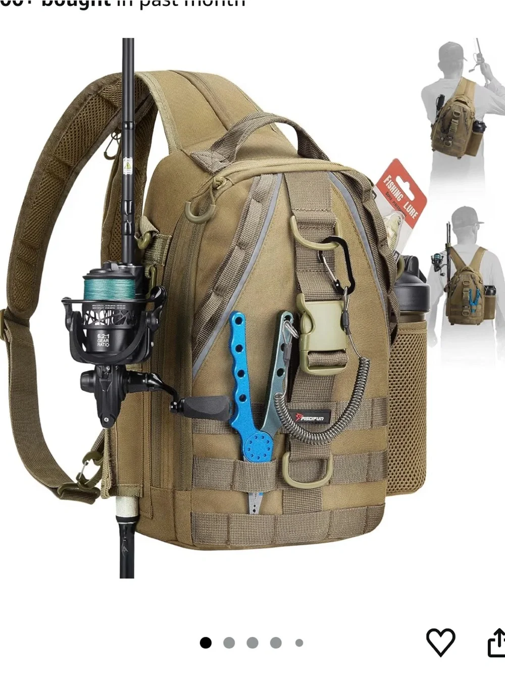 Piscifun Fishing Backpack with Rod Holder, - Picture 2 of 2